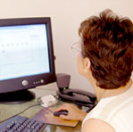 Woman at a computer